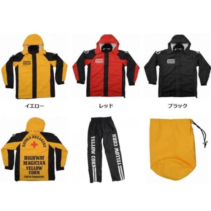 YELLOW CORN RAIN COAT YBR903 HITAM MERAH KUNING | JAS HUJAN MOTOR