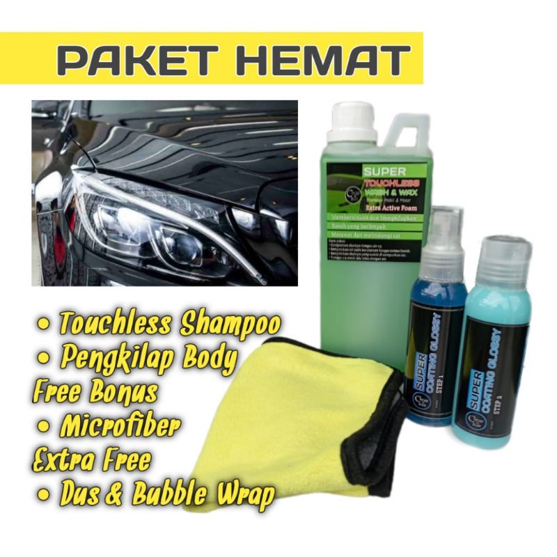 PAKET HEMAT SHAMPOO TOUCHLESS DAN PENGKILAP BODY MOBIL MOTOR