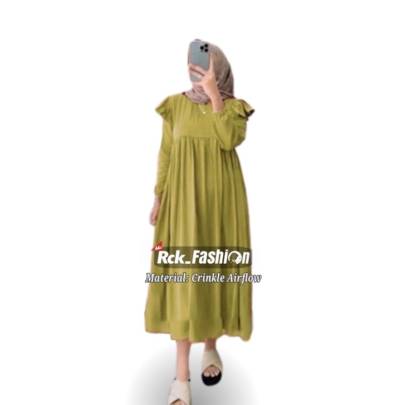 AZARA MIDI DRESS BAHAN CRINKLE AIRFLOW