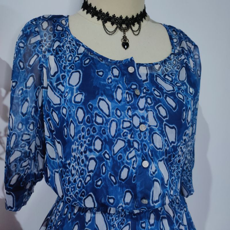 Dress sifon / dress leopard / dress preloved / crocodile dress