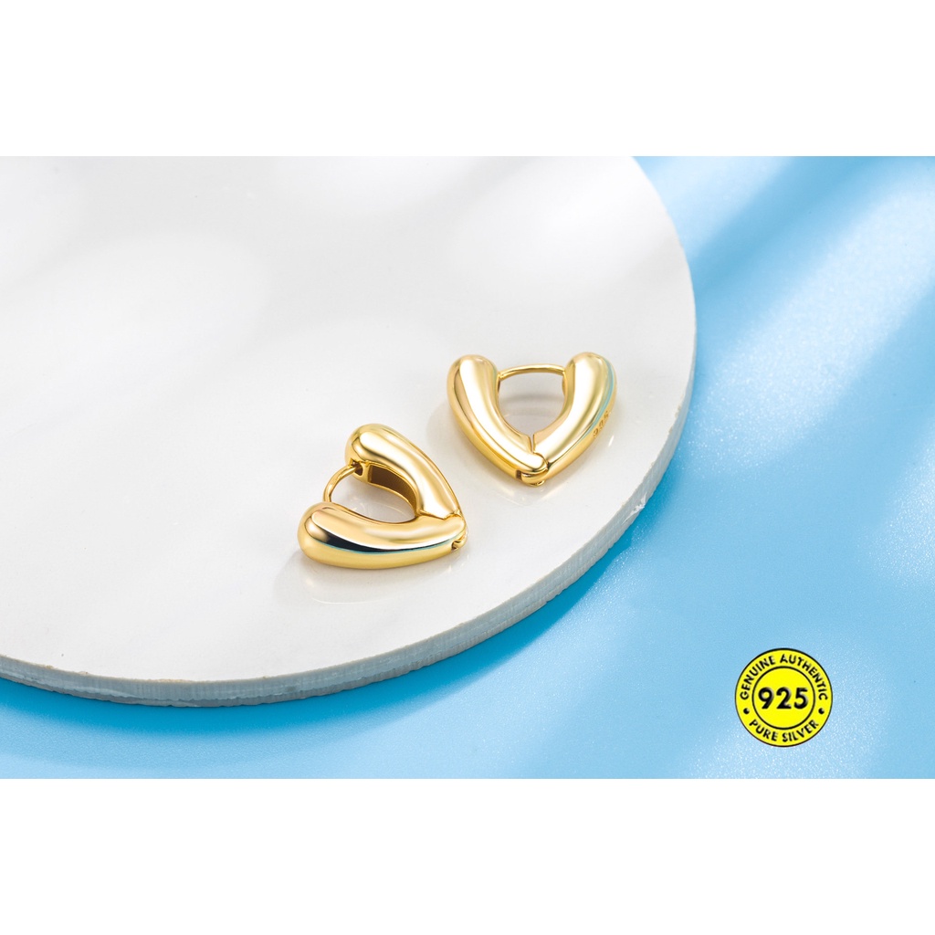 Love Heart Metal Ear Cuff Wanita Anting Telinga Berbentuk Hati U1319