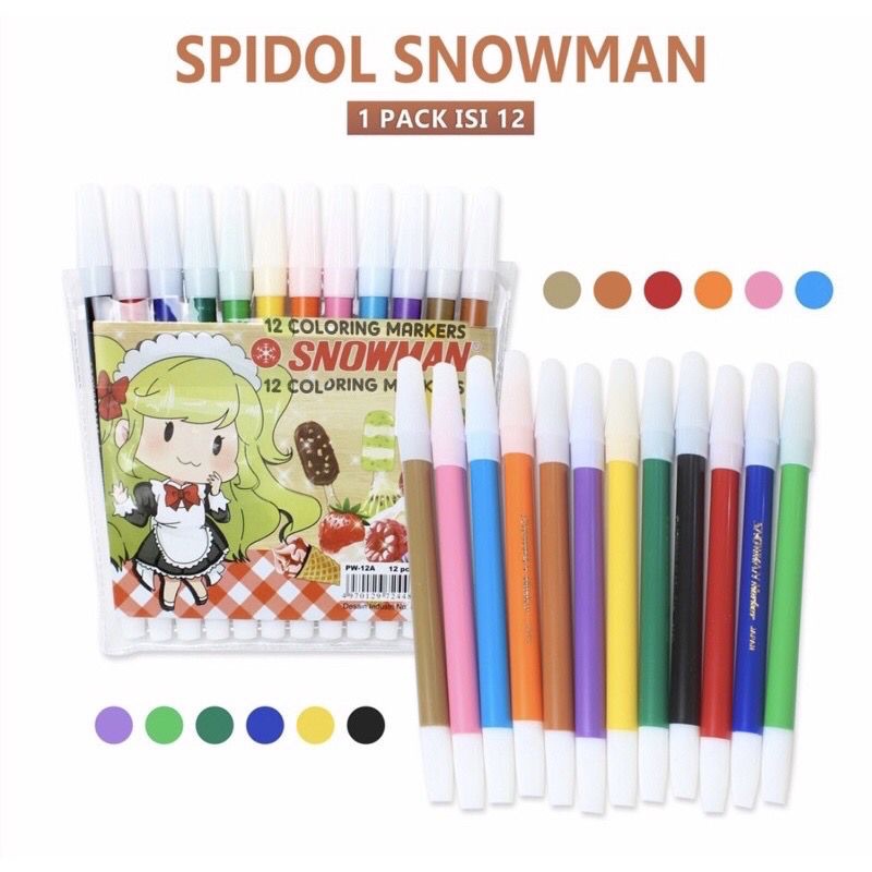 

SPIDOL SNOWMAN 12 WARNA PW-12A (PER 1 SET)