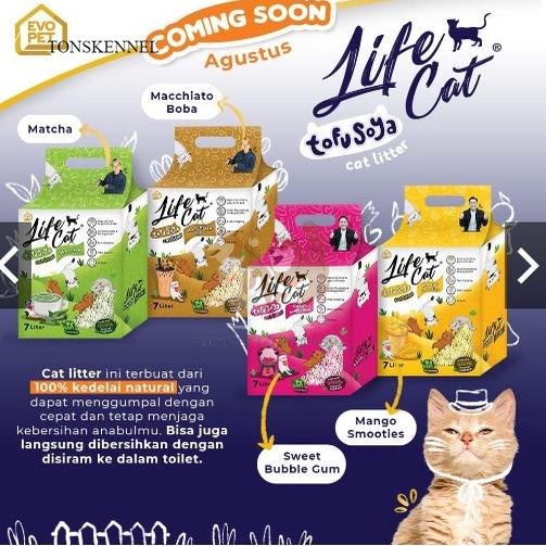 Life Cat Tofu Cat Litter 7 Liter Pasir Kucing Gumpal Bentonite SOYA Clump 7LT 7L 7Liter Anti Debu no kit cat Lifecat Cattiee Cat Cattie Catie