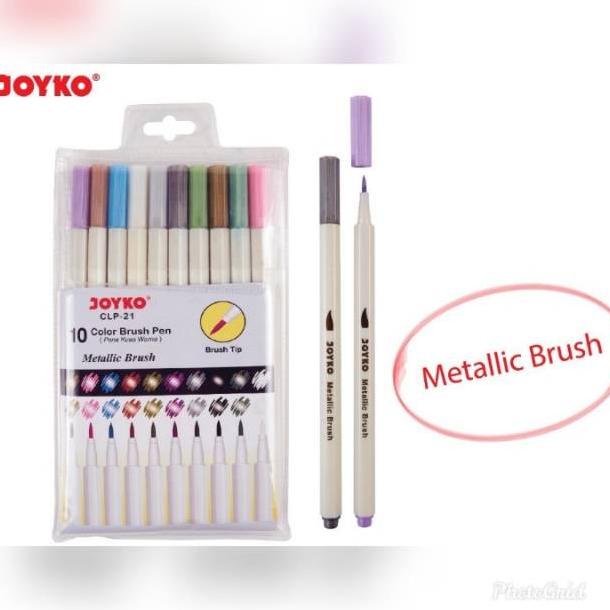 

METALIC BRUSH PEN JOYKO 10 WARNA TERLARISS...,,,,,