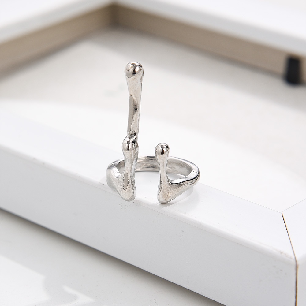 Ladies Vintage Logam Hip Hop Kepribadian Pesta Cincin Wanita Punk Tidak Teratur Cair Lava Jari Cincin Fashion Perhiasan Adjustable Terbuka Indah Hadiah