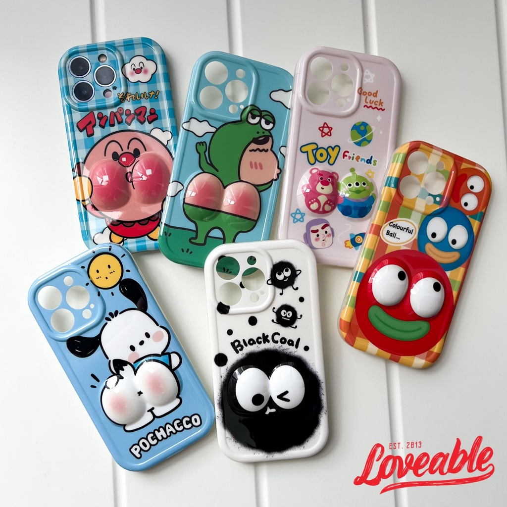 Squishy 3D case cartoon for 14 pro max (no mini)