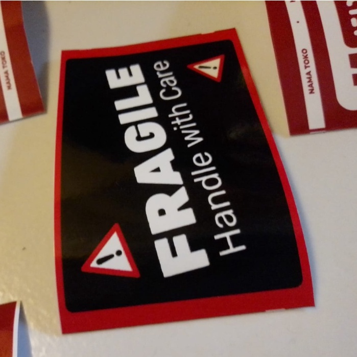 

sticker fragile 60 pcs fregile stiker 8x5 cm x 8 custom lakban lem