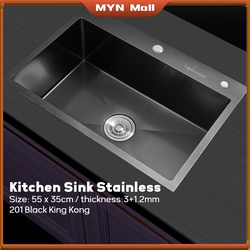 Kitchen Sink Stainless/Wastafel Cuci Piring / 201 Wastafel Black King Kong/Bak cuci piring - Komplit Set