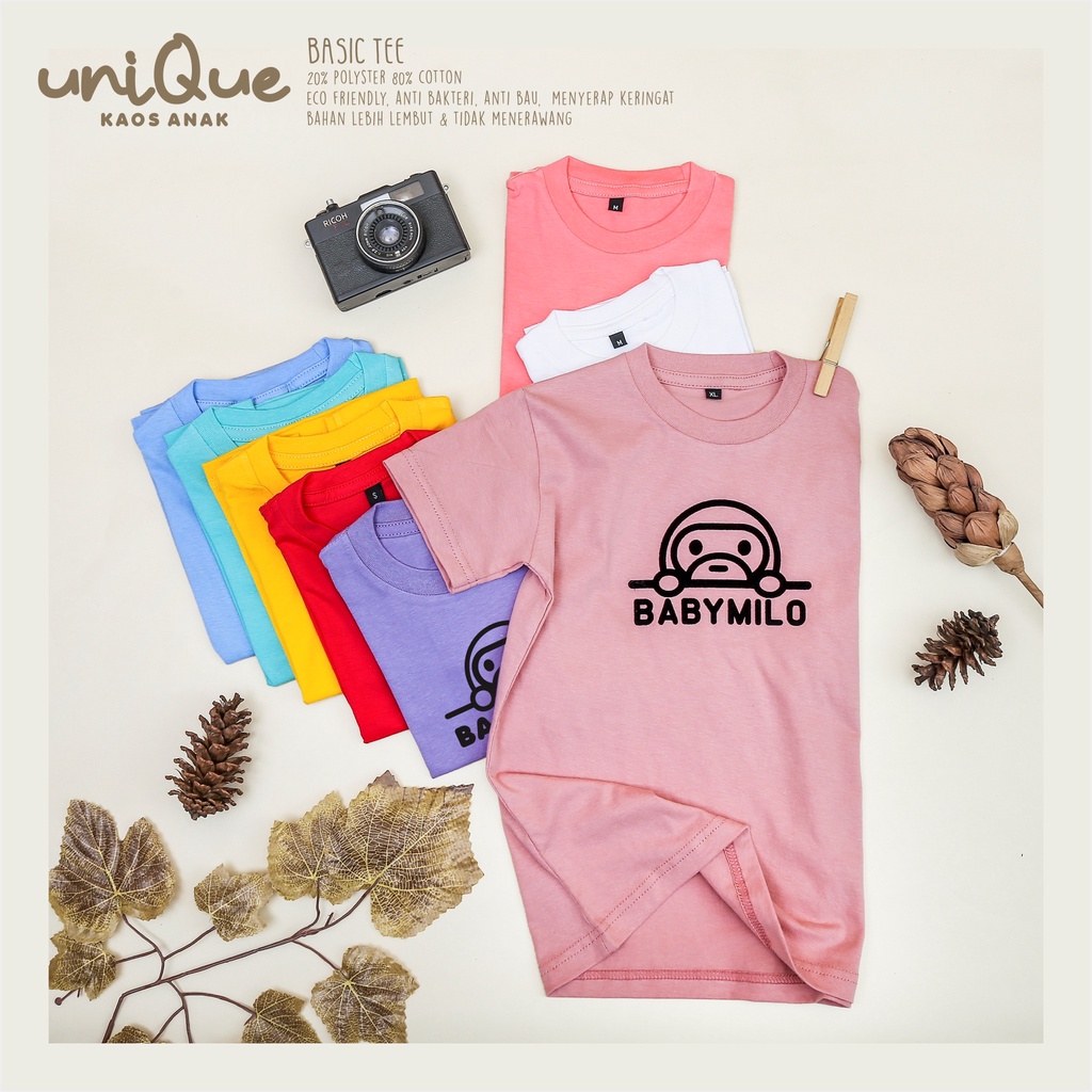 Kaos baju anak premium usia 1-12 tahun unisex bahan cotton // kaos anak branded // atasan anak distro // BABYMILO