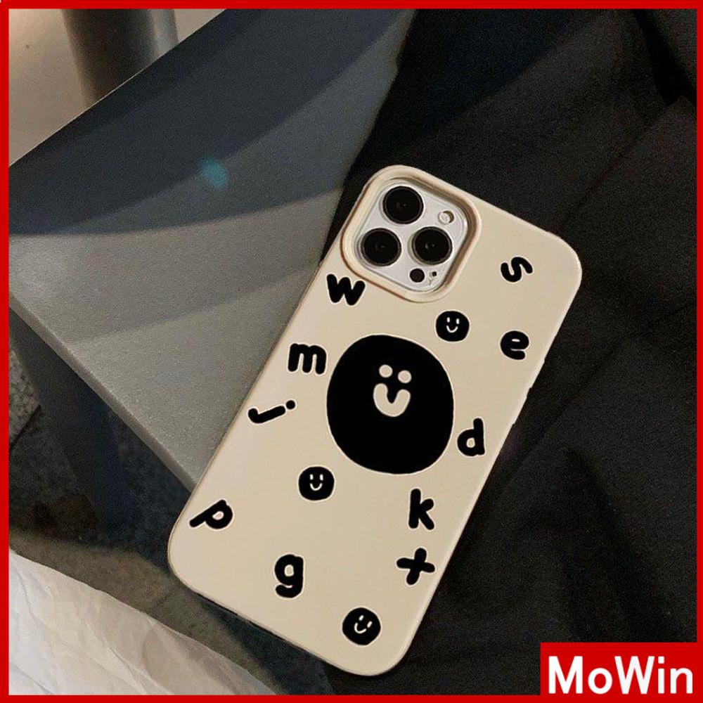 For iPhone 14 Pro Max iPhone Case Khaki Gray TPU Soft Shell Shockproof Protection Camera Smile Cute Style Compatible For iPhone 13 Pro max 12 Pro Max 11 Pro Max xr xs Max 7Plus 7 8