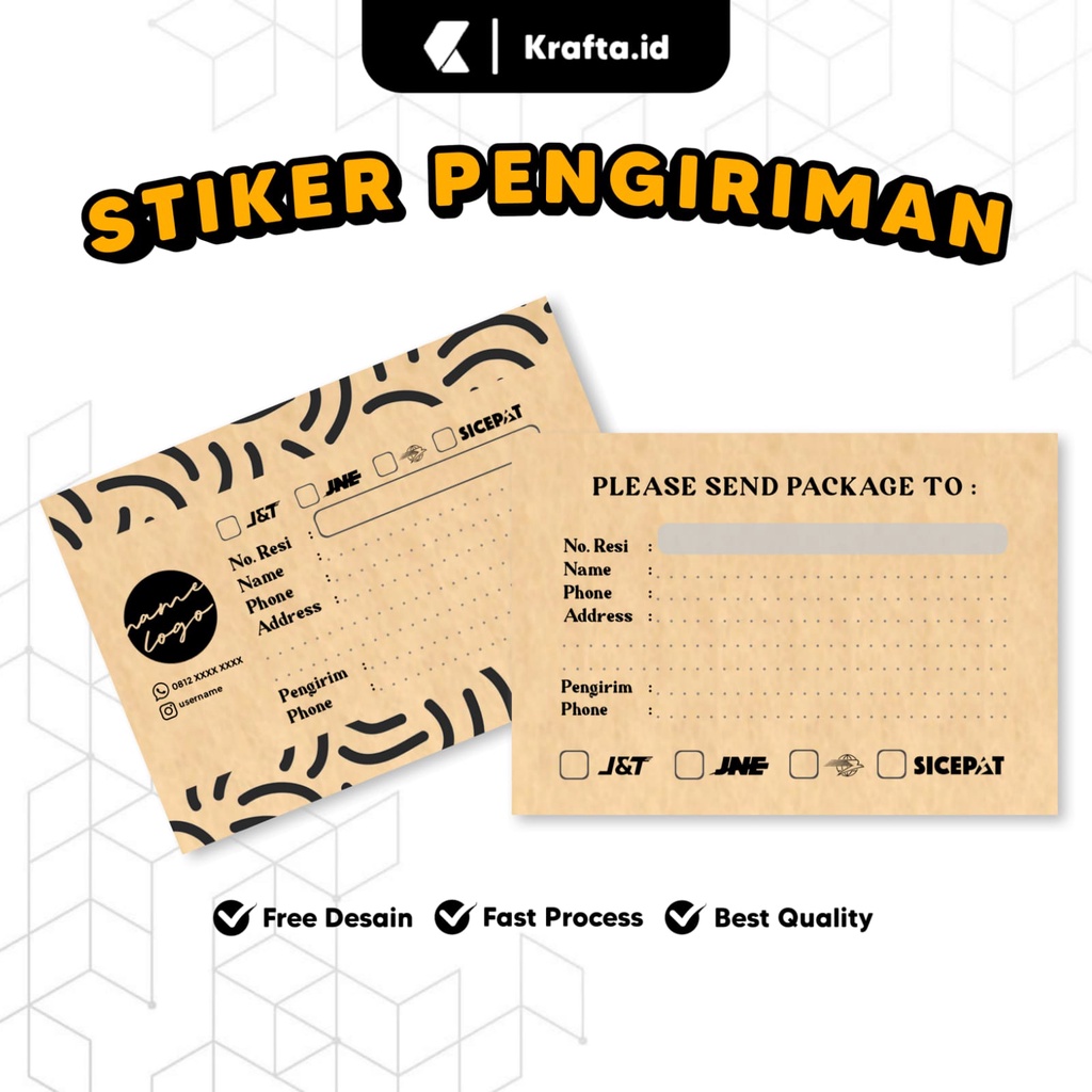 

Stiker Label Pengiriman Online Shop - Stiker Kraft Paper