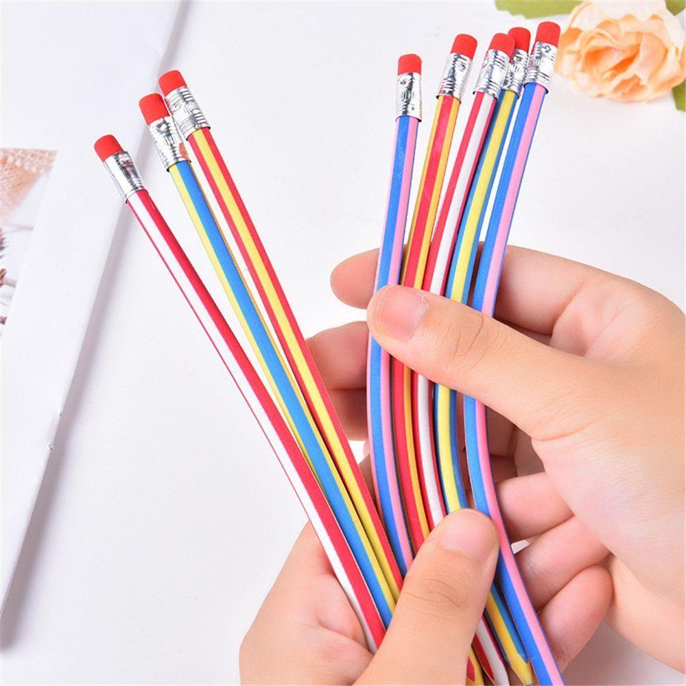 Nanas 10PCS /Set Pensil Perlengkapan Kantor Sekolah Pensil Karet Warna-Warni Mainan Magic Soft Pencil