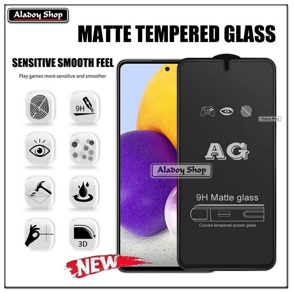 Paket 3IN1 Tempered Glass Layar Matte Anti Glare Samsung A72 Free Tempered Glass Camera dan Skin Carbon