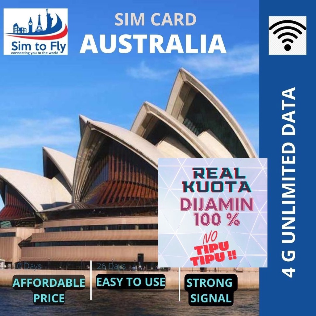 Sim Card Australia dan New Zealand 4G Unlimited Data Simcard australia new zealand