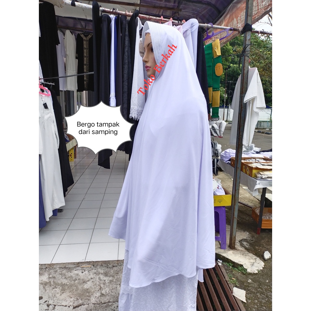 bergo haji dan umroh ukuran super bahan spandek