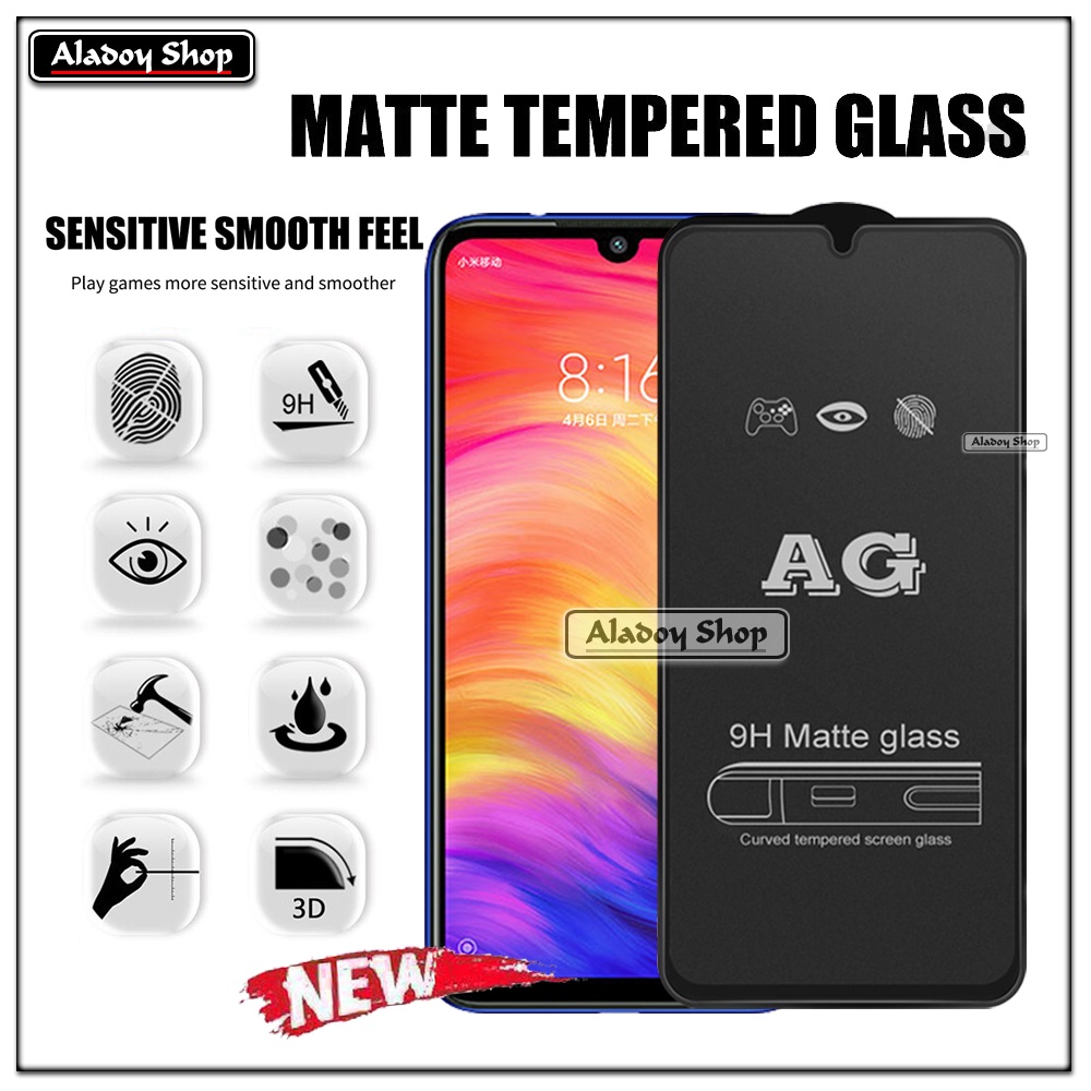 Paket 3IN1 Tempered Glass Layar Matte Anti Glare XIAOMI REDMI NOTE 7/7 PRO Free Tempered Glass Camera dan Skin Carbon