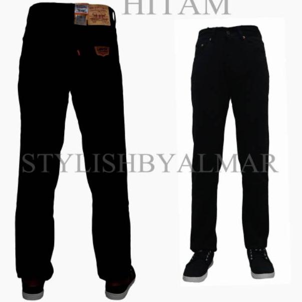[Code]-H46M-㊚) Celana jeans standar regullar cowok pria bioblizt biowash hitam berkualitas viral