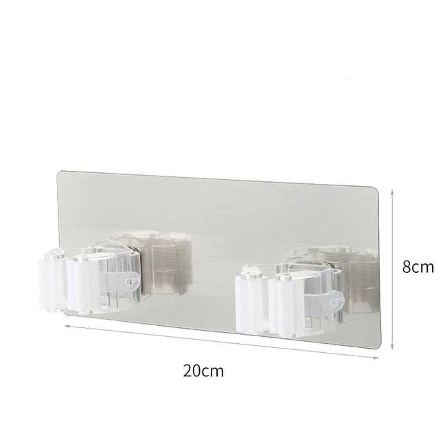 Gantungan Dinding Tempel Perekat Serba Guna Kait Dinding Gantungan Waterproof Adhesive Mop Holder Double Slot