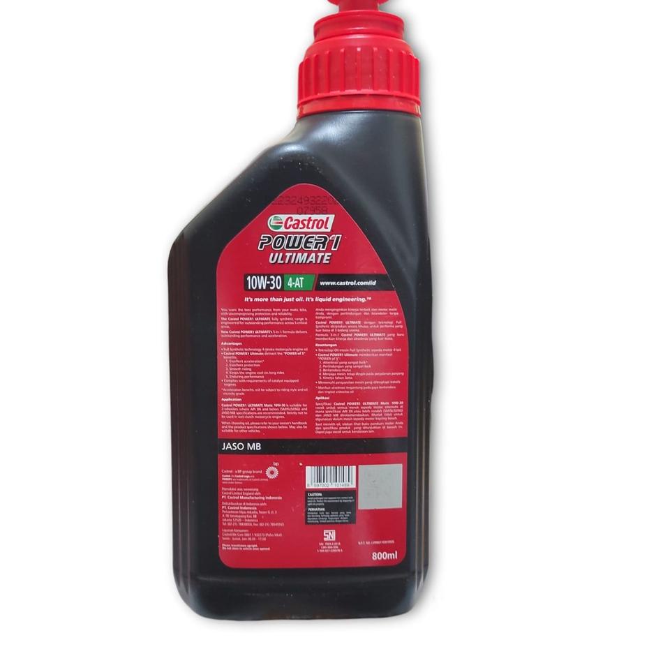 Serba Grosir OLI MATIC CASTROL POWER1 ULTIMATE SCOOTER 10W30 4T 100% SYNTHETIC 0.8L