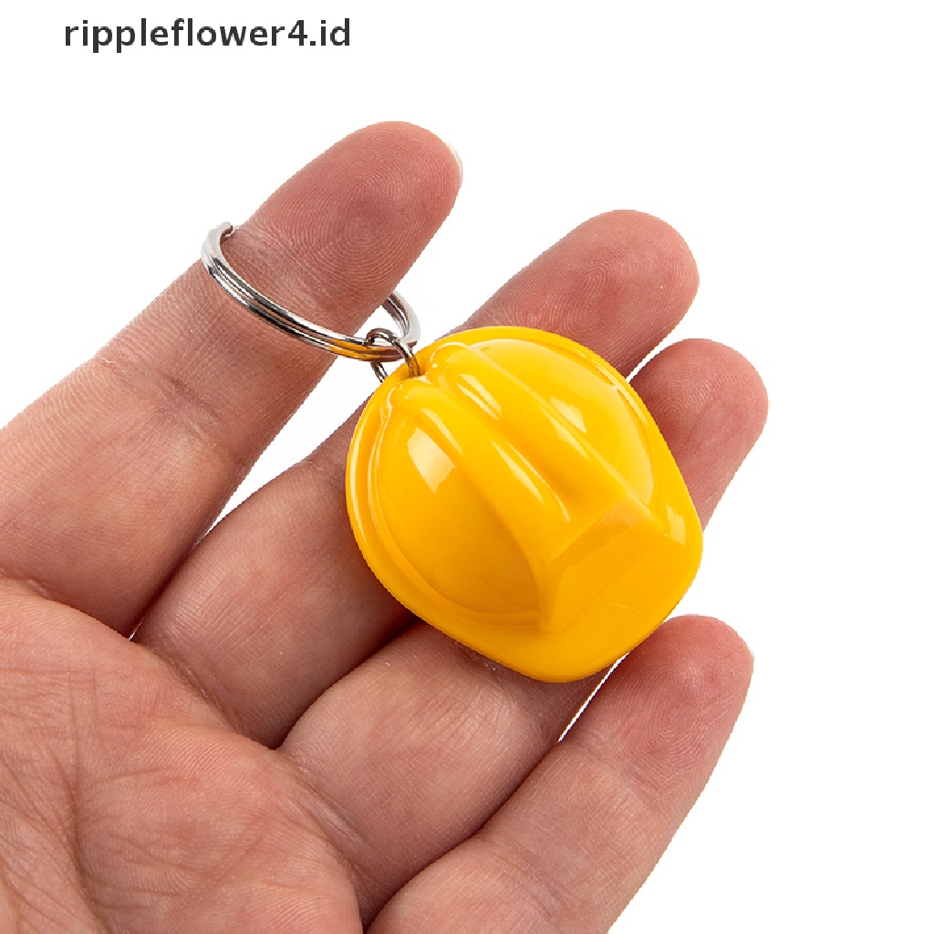 {rippleflower4.id} Helm Topi Keras Gantungan Kunci Liburan Kreatif Helm Safety Keying Perhiasan Hadiah~