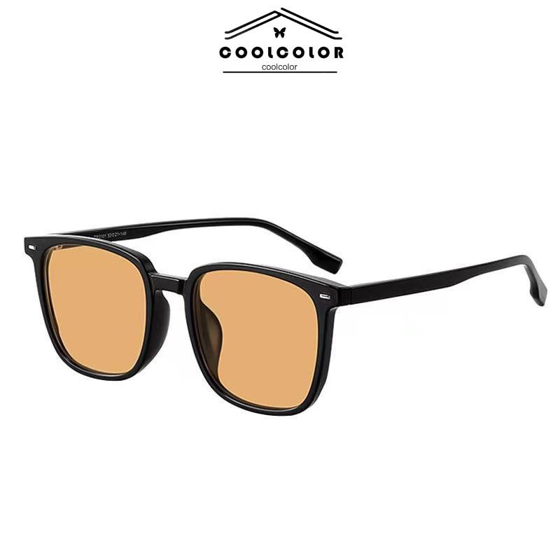 COD❤️Kacamata Hitam Anti Radiasi Kacamata Korea Fashion Retro Bingkai Hitam Sunglasses Untuk Wanita/Pria- cl