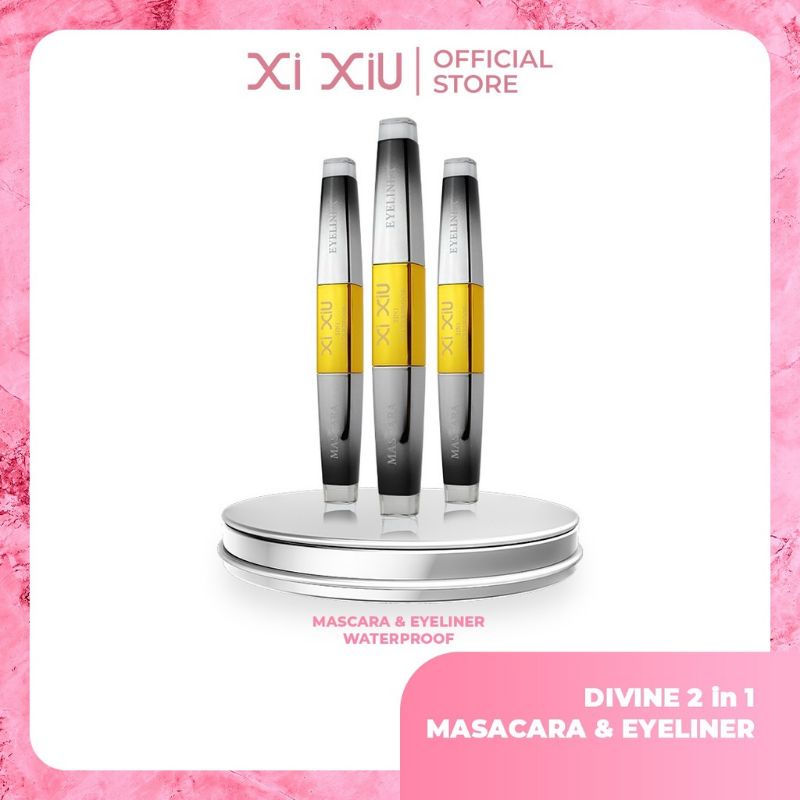 XI XIU Divine 2in1 Black Mascara Dan Eyeliner | Waterproof &amp; Volumizing BPOM