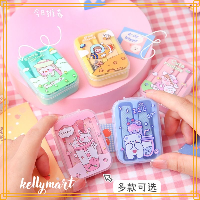 Gunting Kuku Set 2 Pcs / Gunting Kuku 2 in 1 / Gunting Kuku Warna Paster Ujung Miring / Ujung Biasa / Manicure Set