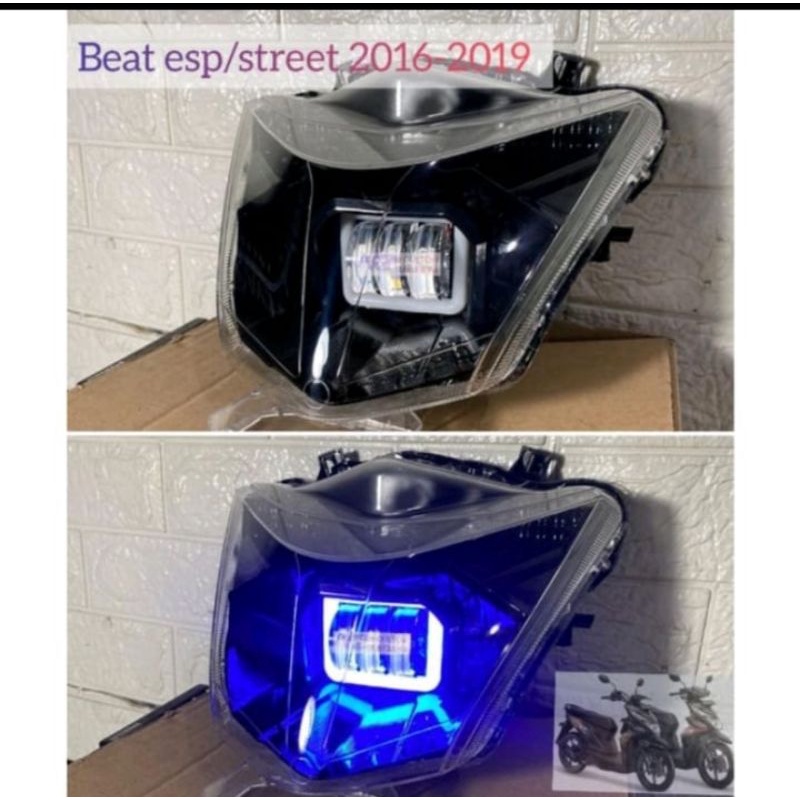 Reflektor Lampu Depan Beat Esp Beat Street 2016-2019 2 Mode Kualitas Terbaik