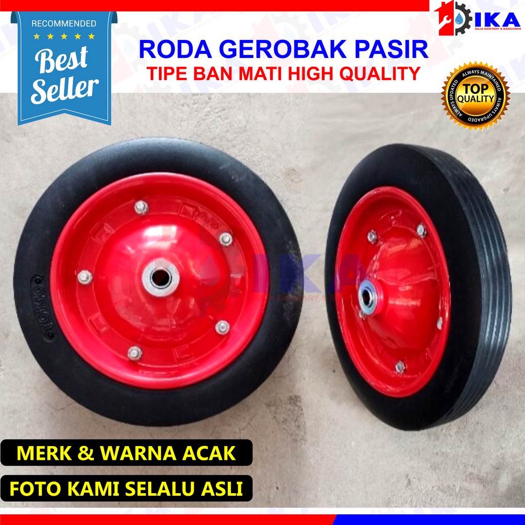 Ban Gerobak Dorong Roda Sorong Mati Pasir model Artco Merah Roda Gerobak sorong Pasir Ban Mati (Tidak Pakai Ban dalam)