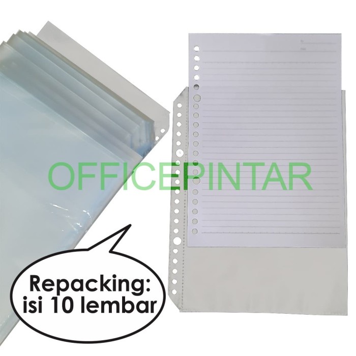 

[OFFICE] SHEET PROTECTOR / PP POCKET A5 20 LUBANG REPACKING ISI 10 LEMBAR