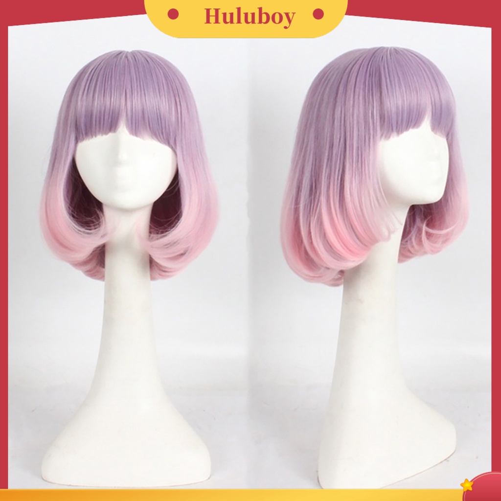 Wig Cosplay Anime Model Keriting Tahan Panas Warna Pink Untuk Wanita