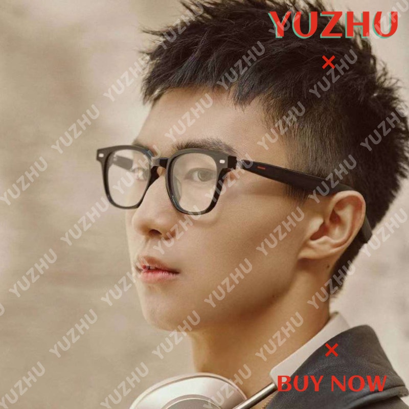 (YUZHU) Korea Fashion Niche Kacamata Hitam Vintage Mode Bingkai Bulat Anti UV Kacamata Hitam Anti Cahaya Biru Eyeglasses Unisex