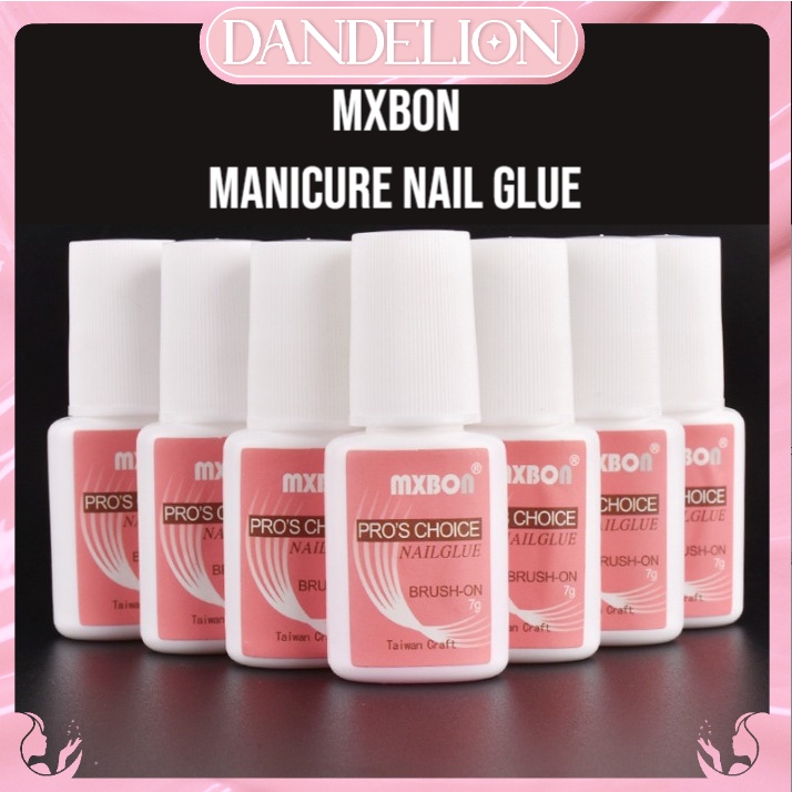 DND MXBON Lem Cair Kuku 10gr dengan Kuas Fake Nail Art Glue Manicure Pedicure