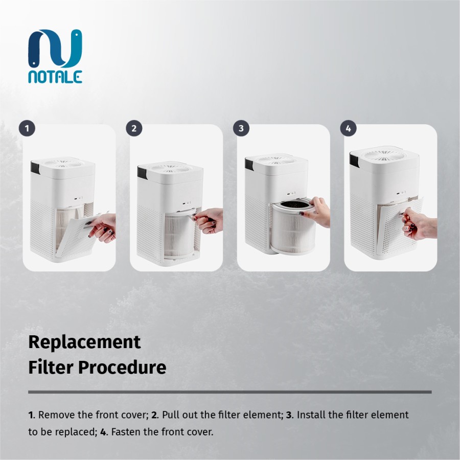 Notale Replacement HEPA H13 Filter Pengganti For Air Purifier Travel