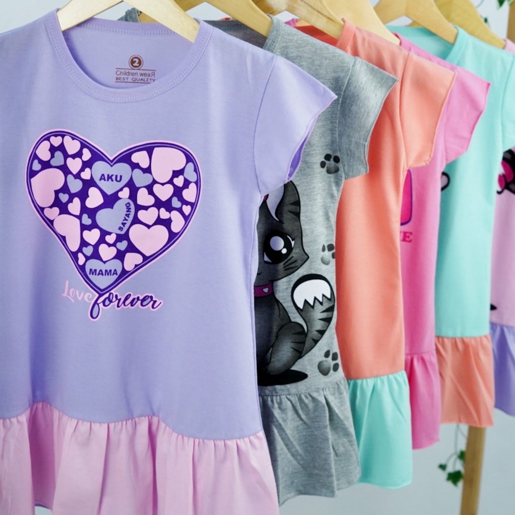 [FITASYANG] DISKON 6.6 DASTER RUFFLE ANAK 2-6 TAHUN - RUFFLE DEPAN