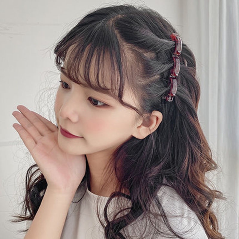 POKY - D6083 Jepit Rambut Gaya Korea / Bando Jepit Multi B758 / Layer Hollow Double Bangs Hairstyle / Bando Jepit Rambut / Bando Fashion Korea