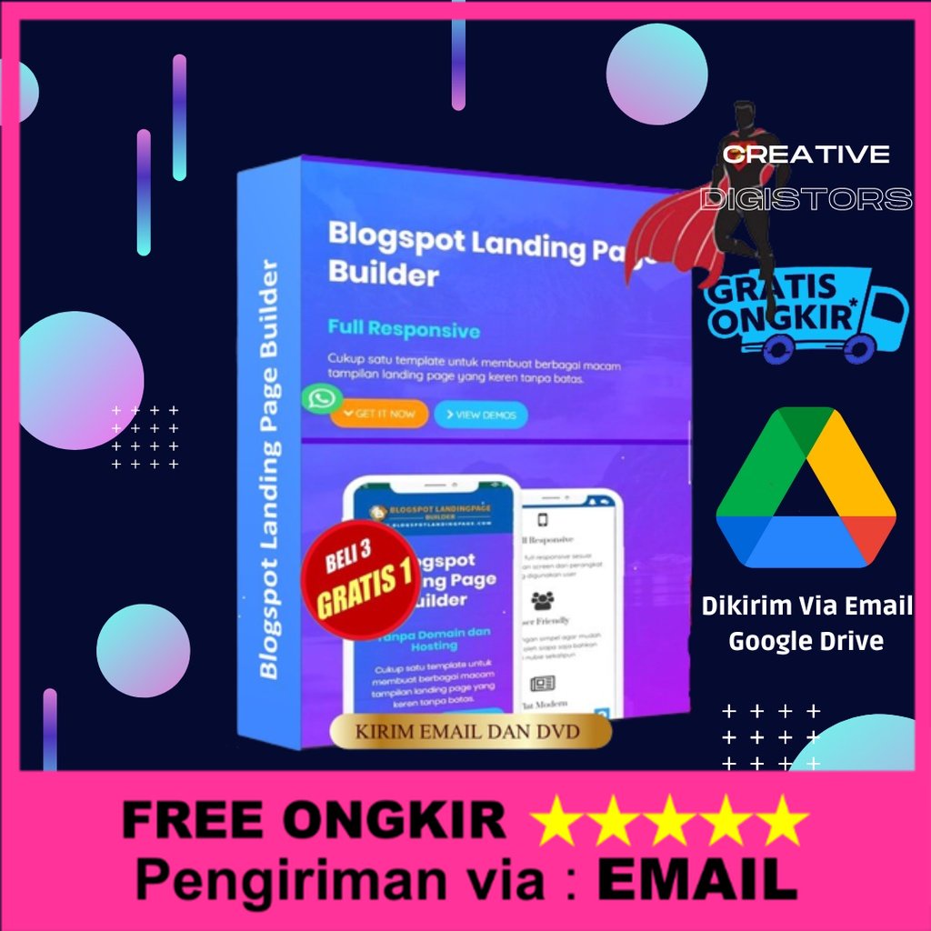 Blogspot Landing Page Builder - Template Design LP Blogspot Blogger + BONUS Lengkap l Bergaransi