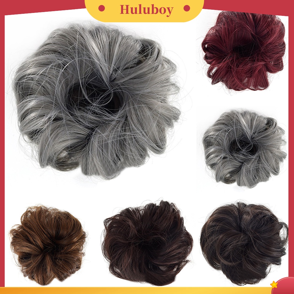 Wig Rambut Bun Chignon Ponytail Elastis Model Keriting Untuk Wanita