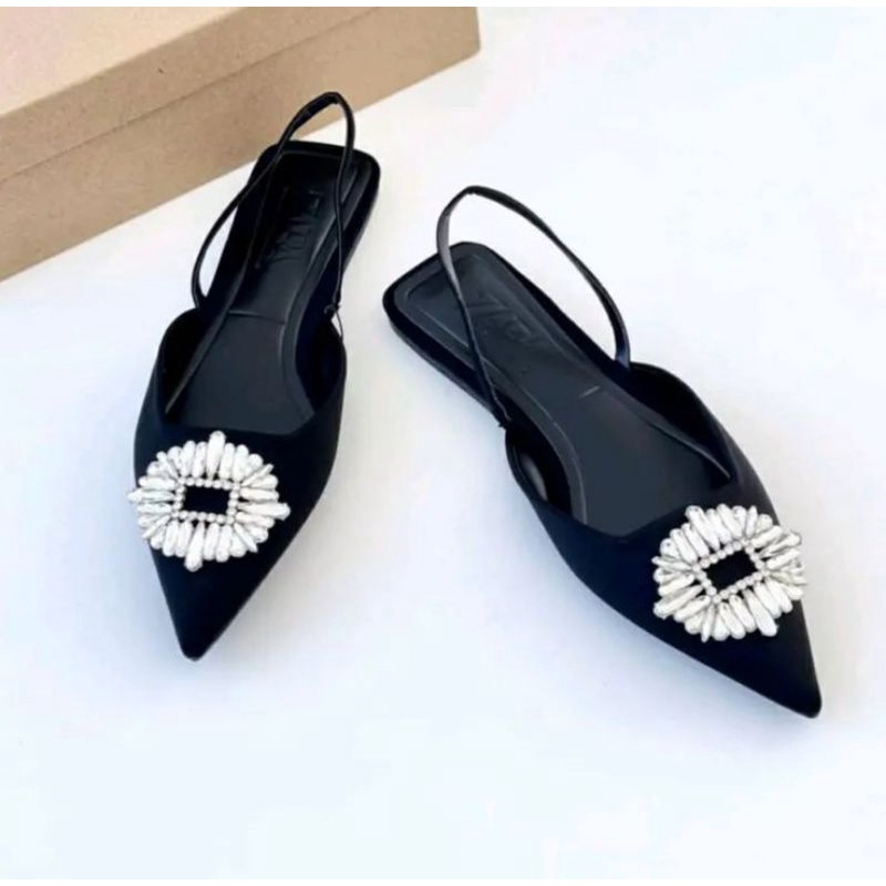 (04 AN) Flatshoes/balet variasi permata adabel