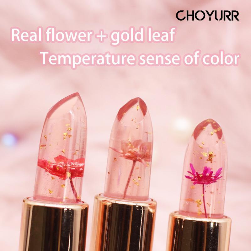 【COD】Lip Balm Bunga Glitter Transparan Lip Serum Moisturizing Liptint Pelembab Perubahan Warna Lipstick Korea Import-CH