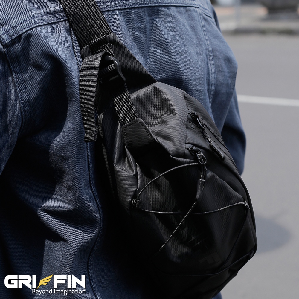 Tas Waistbag Pria Hexa by Griffin Apparel Hitam Bimo Waterproof Keren