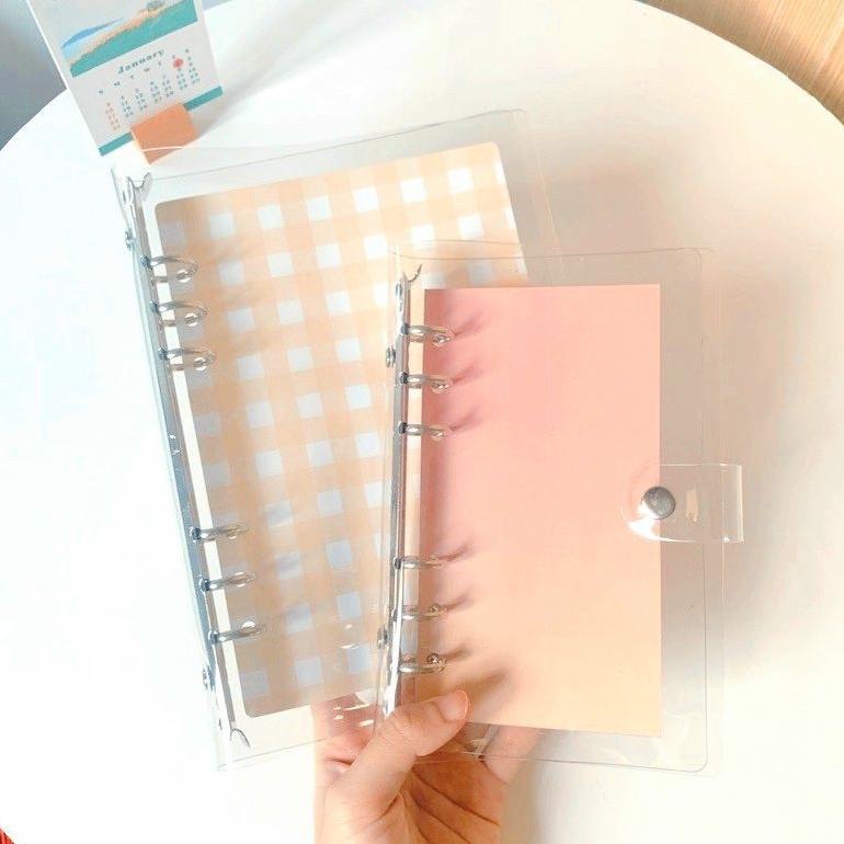 

BISA COD FREE PENGGARIS - Binder Transparan Binder A5 Binder A6 dan Binder B5 6 Ring Journal Notebook Binder Keuangan Financial Planner Book