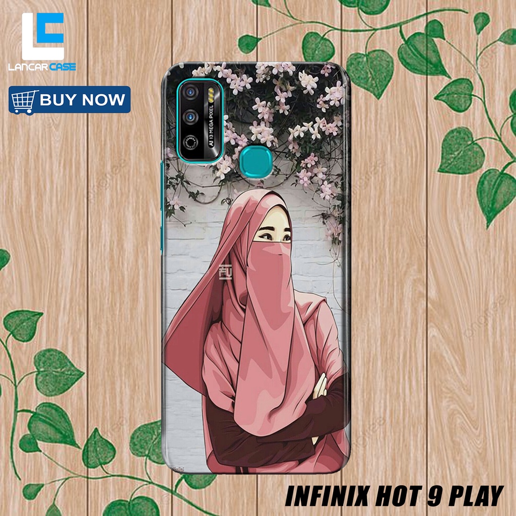 Case Hp Hardcase 3D INFINIX HOT 9 PLAY fullprint Karakter Hijab Type hp lain dichat [LC-14]