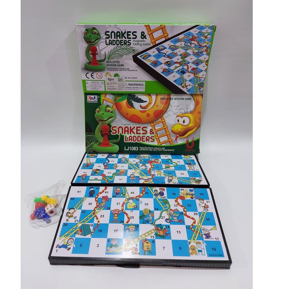 F0045 FENGWEI TOYS MAINAN ULAR TANGGA MAGNET PREMIUM SNAKES AND LADDERS BOARD GAME ◦ DRI.10De22в