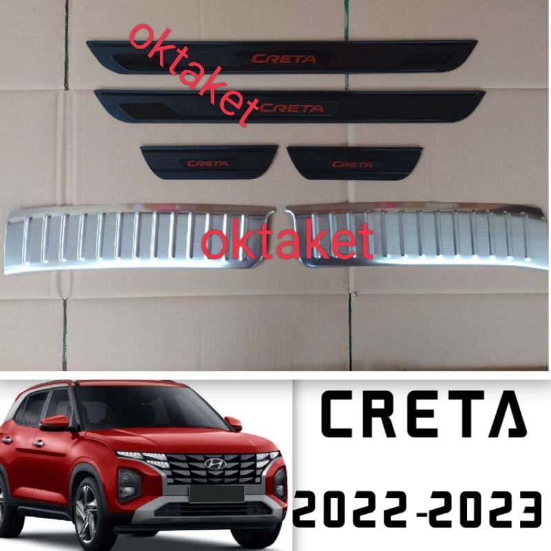 paket sillplate samping sillplate belakang Hyundai Creta 2022 2023 hitam chrome