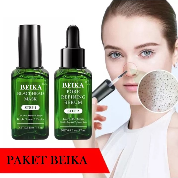 BREYLEE Pencabut Komedo Dan Serum Pengecil Pori2 Blackhead Mask Step 1 &amp; Pore Minimizer Serum Step 2