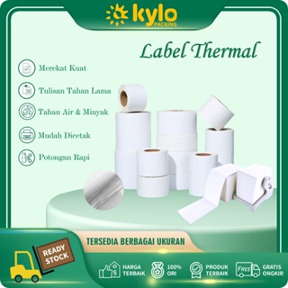 ☀️Kylo Packing☀️Kertas Label Thermal Roll/Lipat Direct Thermal Barcode Stiker Resi Online Shop Printer A6