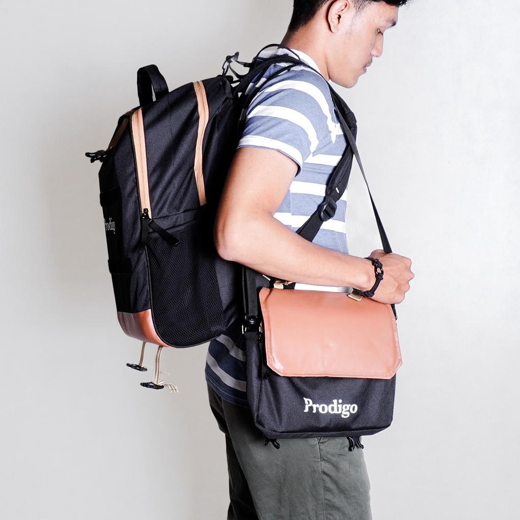 Prodigo * Tas Backpack Raiba 2 in 1 | Tas Ransel | Tas Laptop Pria | Tas Selempang | Tas Multifungsi