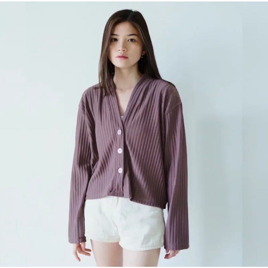 BEFAST - ZEC CARDIGAN IREN / RJT Crop Knit Cardigan / Outift Wanita Ala Korean Style Wanita / Outer Wanita Terbaru / Pakaian Santai Casual Wanita / Outer Kekinian Remaja ABG / Fashion Kekinian Wanita Casual / Cardigan Polos