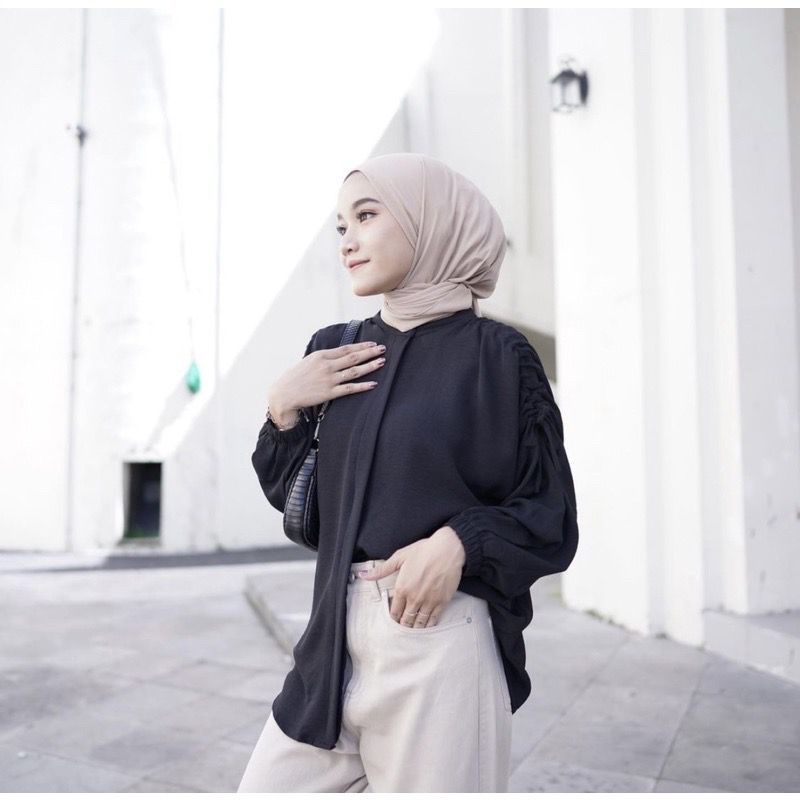 BEFAST - ZRX OOTD GION / GAVI LENGAN SERUT / Atasan Wanita Lengan Panjang Serut / Blouse Keluaran Terbaru / Pakaian Casual wanita Kerja / Blouse Polos Formal / Fashion Kekinian Remaja ABG